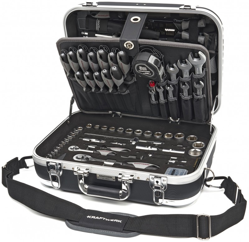 Kraftwerk 1050NL Gereedschapskoffer 230-delig, gevuld, Chromevanadium, 14,5 kg, 433 x 323 x 149 mm