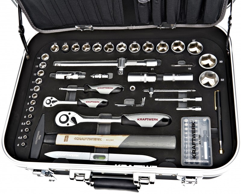 Kraftwerk 1050NL Gereedschapskoffer 230-delig, gevuld, Chromevanadium, 14,5 kg, 433 x 323 x 149 mm