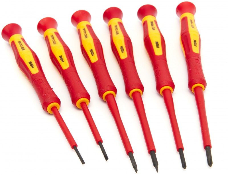 HBM Professionele 6-delige VDE precisie schroevendraaierset Sleufkop en Philips