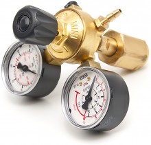 HBM reduceertoestel met dubbele manometer en W24,32 x 1/14” R luchtaansluiting
