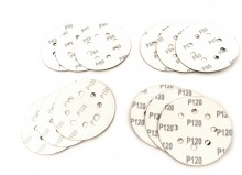 HBM 12-delige set schuurvellen 125 mm korrel 60/80/100/120 voor variabele excenterschuurmachine 320 watt