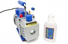 HBM vacuümpomp 1-traps met 2-voudige manometerset 85 liter/minuut 230 V SAE 1/4
