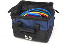 HBM vacuümpomp 1-traps met 2-voudige manometerset 85 liter/minuut 230 V SAE 1/4
