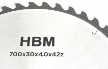 HBM 700 mm 42T Zaagblad voor Professionele Wipzaag/Brandhoutzaag 5,5 PK 400 Volt
