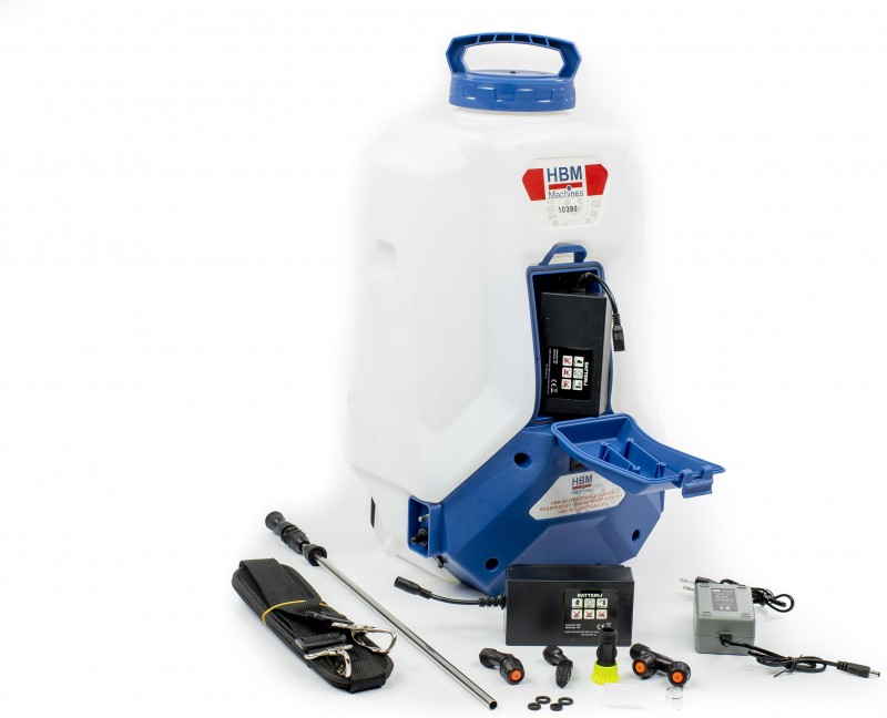 HBM 20 Liter Tryksprøjte på Batteri 12V 8Ah, Trykstyret Rygsprøjte, Inklusive 2 Batterier. HBM 20 Liter Tryksprøjte på Batteri 12V 8Ah, Trykstyret Rygsprøjte, Inklusive 2 Batterier.