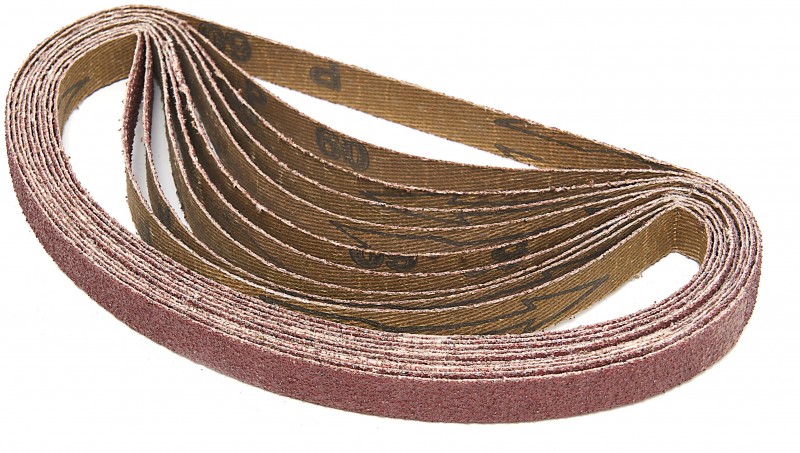 HBM 10-delt slibebåndssæt 13 x 457 mm til Powerfile, stripslibemaskine og båndslibemaskine med støvopsamling, 400 watt.