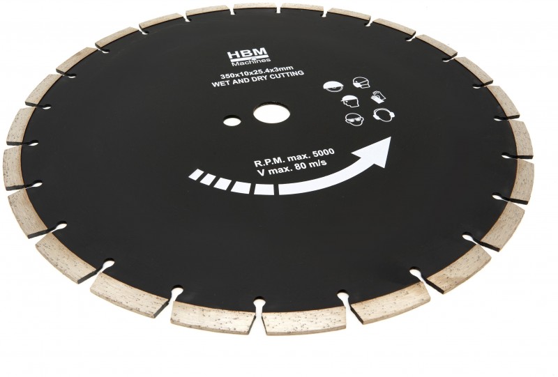 HBM 350 mm Diamantzaagblad voor Professionele Steenzaagmachine - 2300W