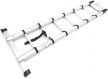 HBM professionele aluminium telescoopladder 3,8 m – max. werkhoogte 3,80 m, draagvermogen 150 kg, stabilisatiebalk 85 cm