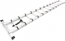 HBM professionele aluminium telescoopladder 3,8 m – max. werkhoogte 3,80 m, draagvermogen 150 kg, stabilisatiebalk 85 cm