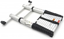 HBM professionele aluminium telescoopladder 3,8 m – max. werkhoogte 3,80 m, draagvermogen 150 kg, stabilisatiebalk 85 cm
