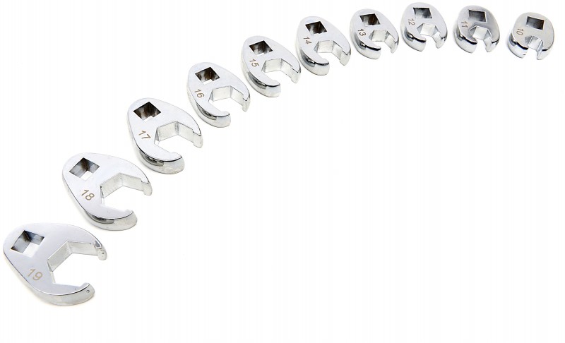 Stahlkaiser 10-delige Kraaienpootsleutelset Metrisch 3/8 inch Opname 10-19 mm
