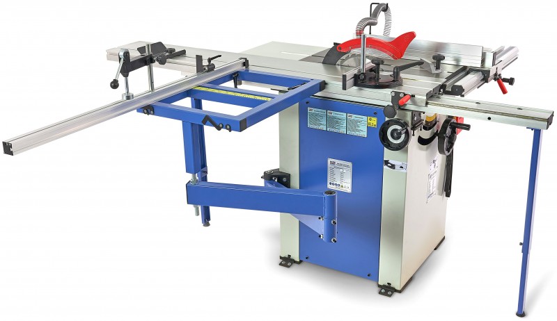 HBM 1600 Professionele Paneelzaag - Cirkelzaagtafel met Roltafel, 2200 W, 230 V, 25,4 cm Zaagblad