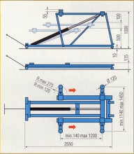 HBM 2.500 kg poetsbrug, autobrug, bandenbrug, verstelbaar, extra laag, voetpedaal, 6 standen, 8,5 bar
