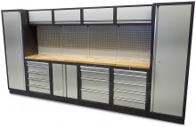 HBM professional modulair werkplaatssysteem, 16-delig, zwart grijs