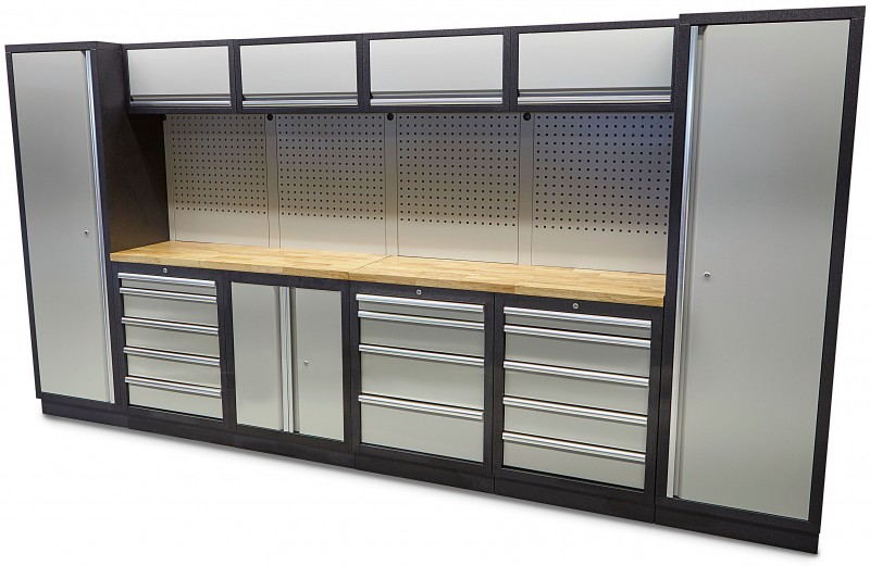 HBM professional modulair werkplaatssysteem, 16-delig, zwart grijs