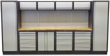 HBM professional modulair werkplaatssysteem, 16-delig, zwart grijs