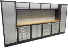 HBM professional modulair werkplaatssysteem, 16-delig, zwart grijs