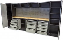 HBM professional modulair werkplaatssysteem, 16-delig, zwart grijs