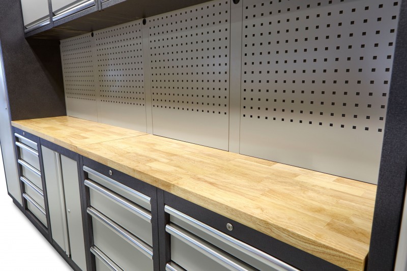 HBM professional modulair werkplaatssysteem, 16-delig, zwart grijs