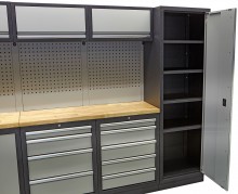 HBM professional modulair werkplaatssysteem, 16-delig, zwart grijs