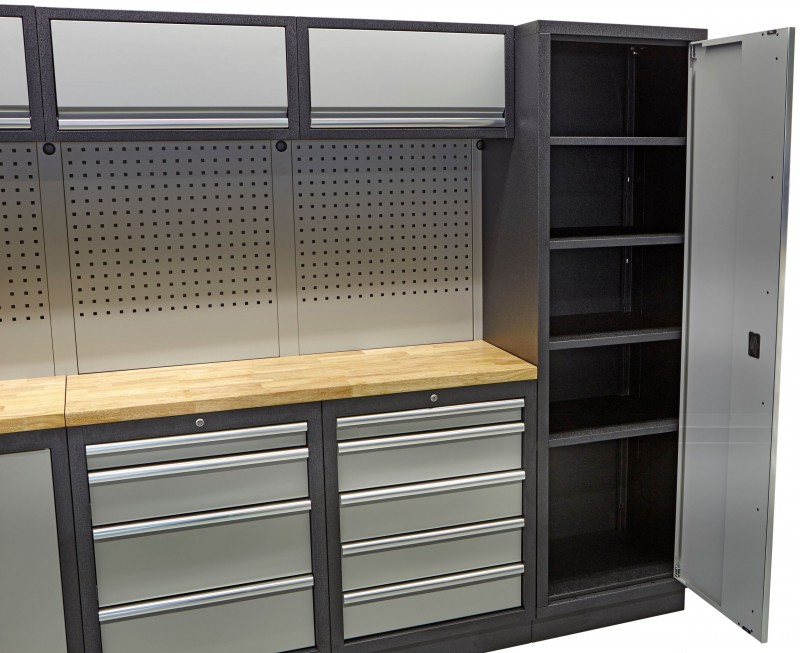 HBM professional modulair werkplaatssysteem, 16-delig, zwart grijs