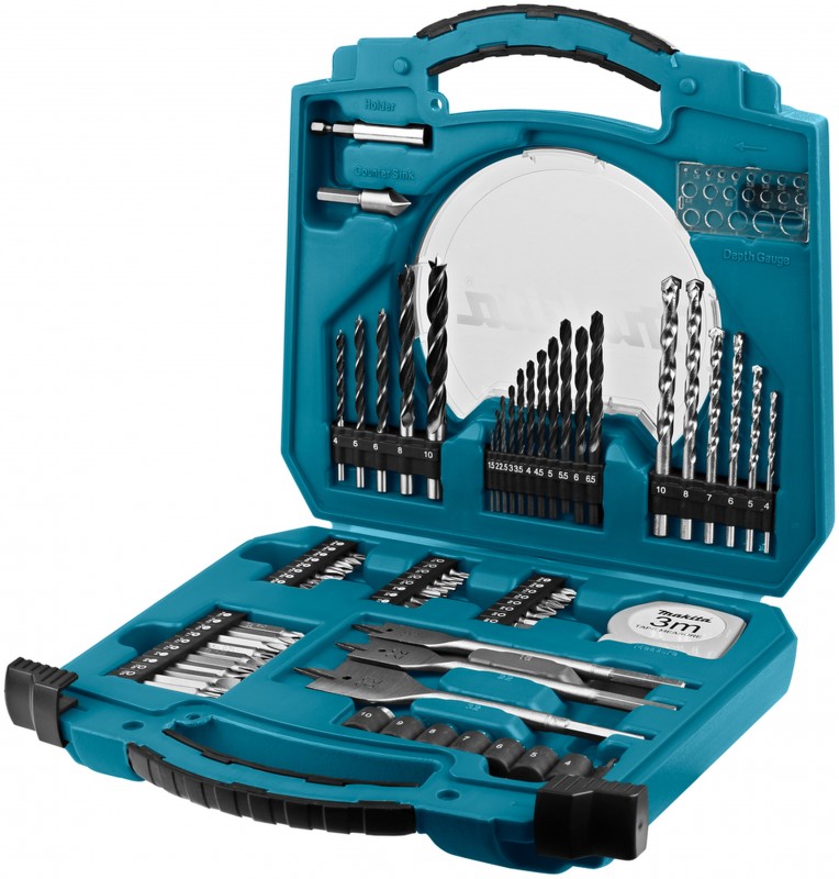 Makita Boor- en schroefbitset 71-delig D-47145 voor metaal, beton, hout en speedboor
