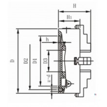 HBM 3 chucks din 6350 with top jaws