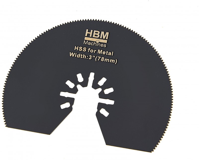 HBM 78 mm HSS Half Rond Zaagblad voor Metaal, Hout en Plastic voor Multitool