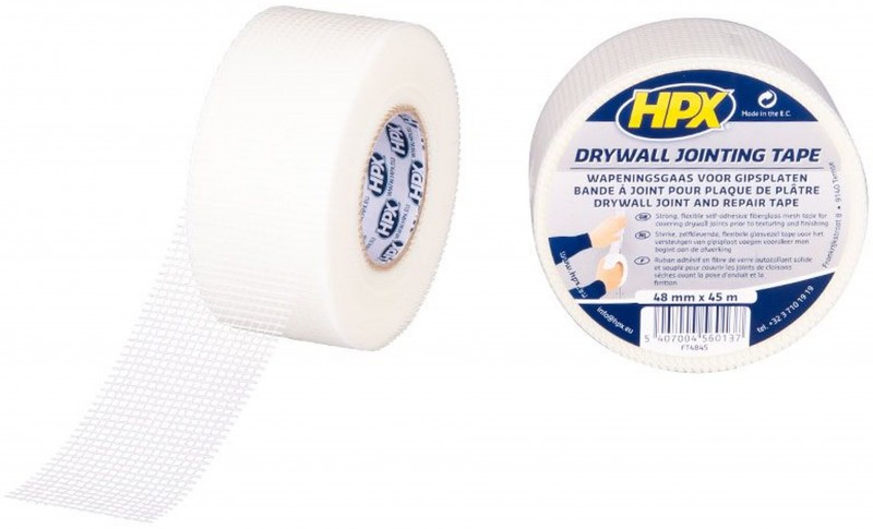 HPX Wapeningsgaas voor Gipsplaten 48 mm x 45 m Wit