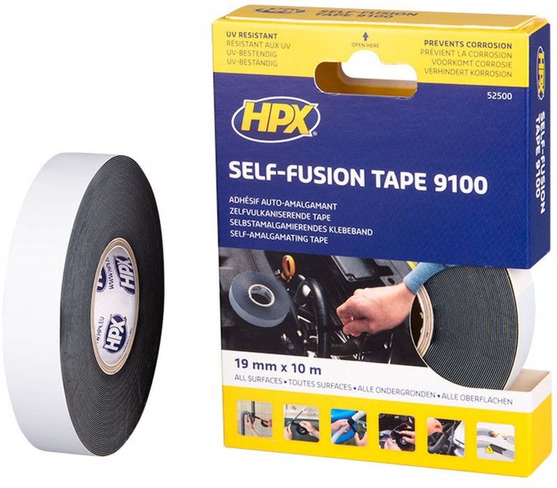 HPX Selvulkaniserende Tape Sort 19mm x 10m - Temperaturområde op til 90 °C.