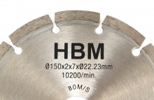 HBM Zaagbladen 150 mm voor Muurfrees 1700W H131674 - Beton, Cellenbeton, Baksteen, Steen