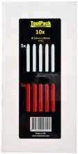 Toolpack Markeerstiftjes Navulling Set 10x Rood en Wit, Veelkleurig