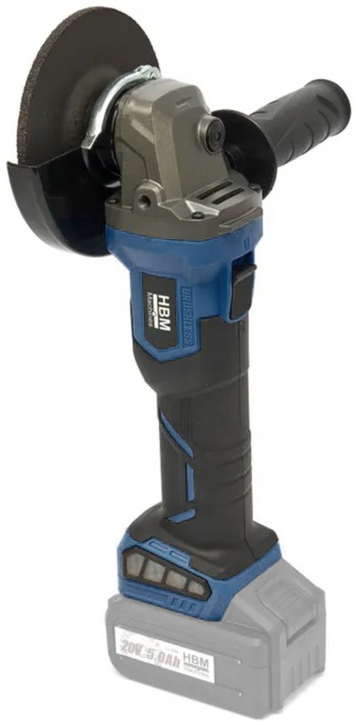 HBM accu haakse slijper 125 mm 20V borstelloos 8500 rpm HBM Power20 met opbergkoffer HBM accu haakse slijper 125 mm 20V borstelloos 8500 rpm HBM Power20 met opbergkoffer