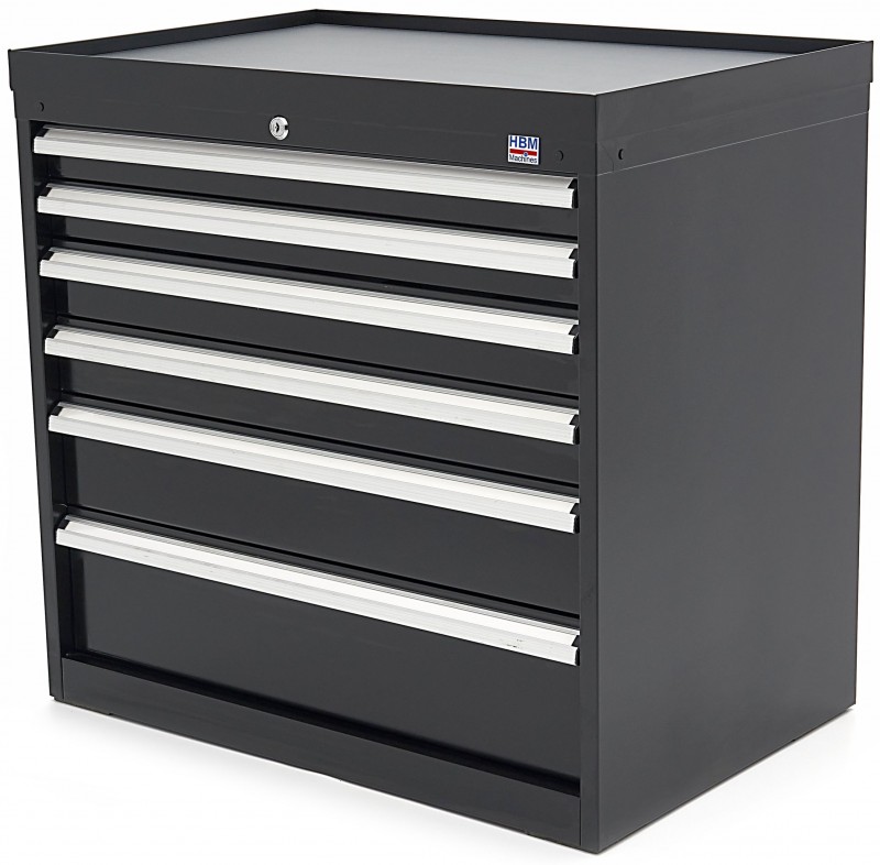 HBM Profi Gereedschapskast 6 Laden 88 x 58 x 80 cm Zwart, Gevuld, 126 kg