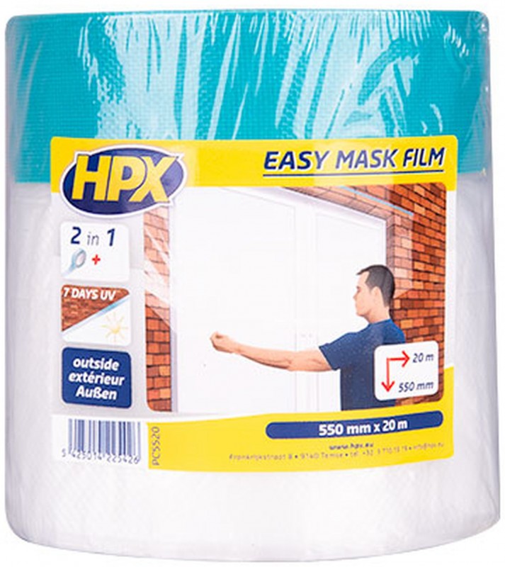 HPX Easy Mask Afdekfolie en Tape, 17 m en 20 m
