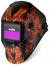 Telwin Stream Flame svejsehjelm selvnedtonende DIN 9-13 MMA MIG MAG TIG 2 ARC-sensor slibefunktion 93x43 mm.