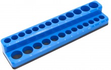 HBM magnetische accessoirehouder 26-delig 1/4 inch metrisch, blauw, 234x54x36 mm