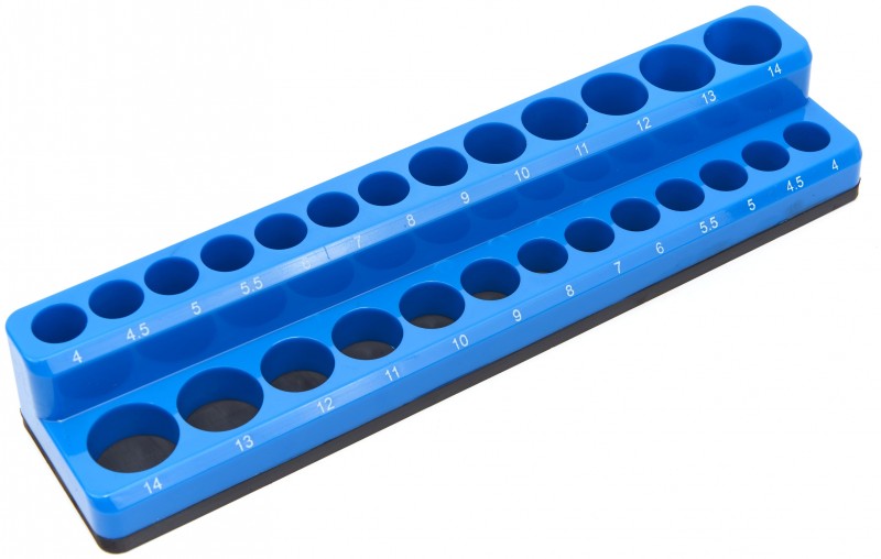 HBM magnetische accessoirehouder 26-delig 1/4 inch metrisch, blauw, 234x54x36 mm