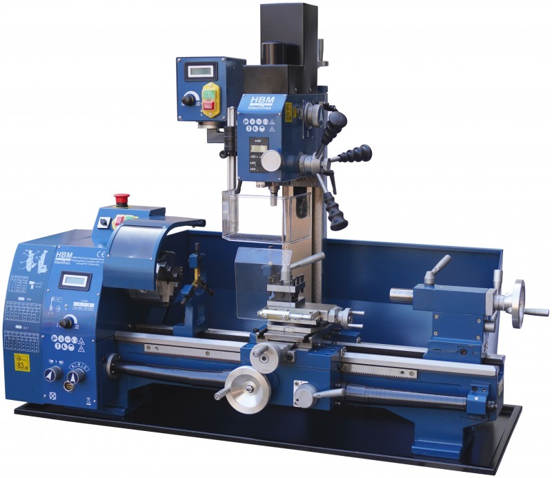 HBM metaaldraaibank BF16 250 x 550 mm, 230 V, 1100 W, 2250 rpm, boorcapaciteit 16 mm, draadsnijden 0,4-3,5 mm

