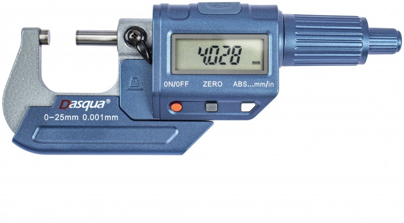 Dasqua digitale buitenmicrometer 4230-2005 0,001 mm 0-25 mm inch/mm gehard staal