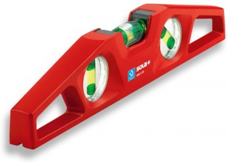 Sola aluminium waterpas 250 mm gegoten met gefreesd V-vlak analoog Sola aluminium waterpas 250 mm gegoten met gefreesd V-vlak analoog