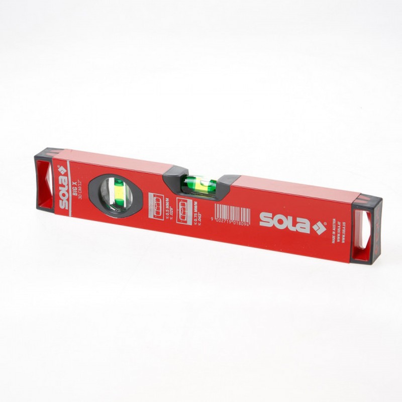Sola BigX30 aluminium waterpas 300 mm X-profiel analoog
