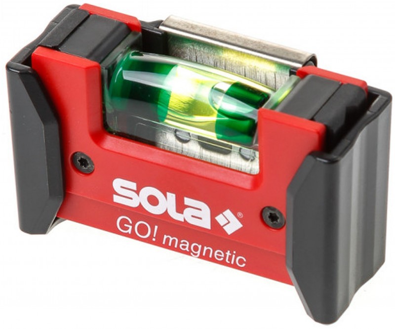 Sola go! magnetic clip compact vaterpas 68 x 42 x 21 mm, analog, polyamid glasfiber forstærket.
