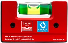 Sola go! magnetic compacte waterpas 68x21x42 mm, analoog, polyamide glasvezel versterkt
