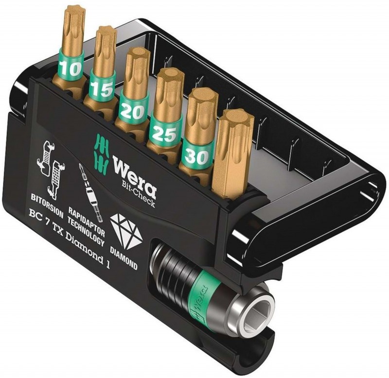 Wera Bit-Check 7 Torx TX10-40 Diamond, 7-delig met opbergkoffer