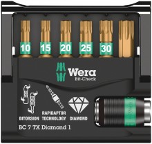 Wera Bit-Check 7 Torx TX10-40 Diamond, 7-delig met opbergkoffer