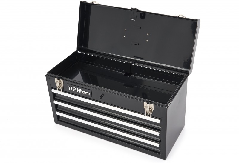 HBM gereedschapskist met 3 laden zwart, 8,2 kg, 595 x 275 x 370 mm HBM gereedschapskist met 3 laden zwart, 8,2 kg, 595 x 275 x 370 mm