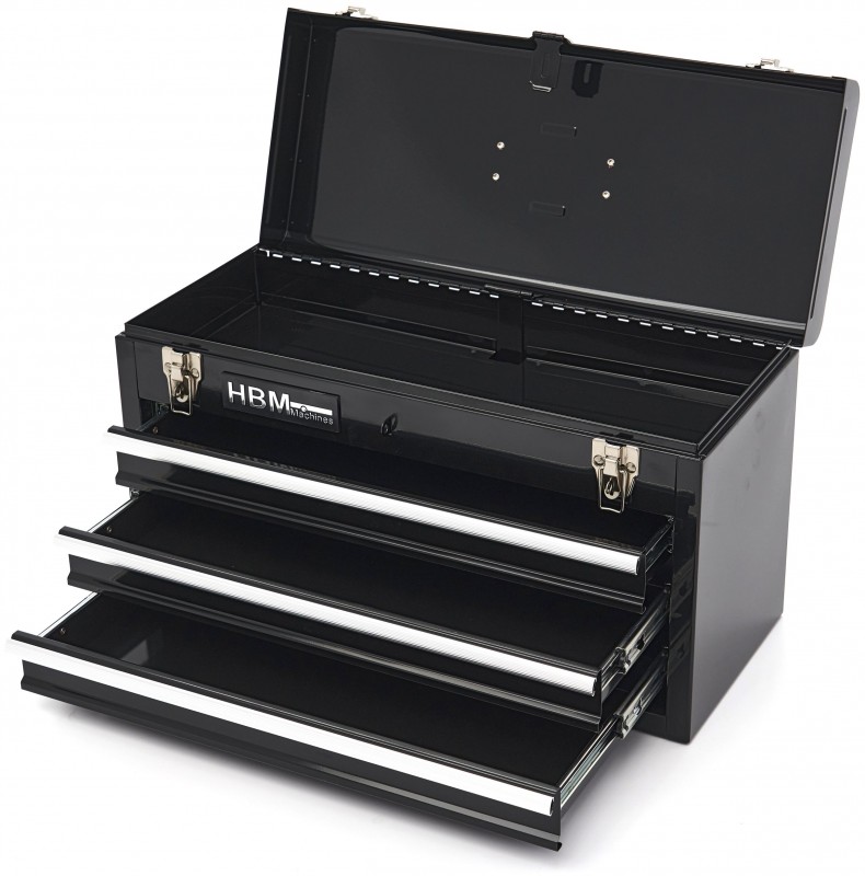 HBM gereedschapskist met 3 laden zwart, 8,2 kg, 595 x 275 x 370 mm HBM gereedschapskist met 3 laden zwart, 8,2 kg, 595 x 275 x 370 mm