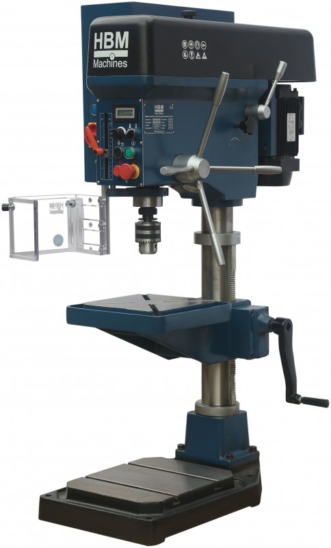 HBM industriële variabele kolomboormachine 25 mm, 230 V, 100-3300 rpm, 1,1 kW, spindelslag 135 mm
