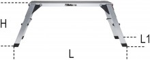 BETA aluminium opstap 96 x 30 x 47,5 cm, draagvermogen 200 kg